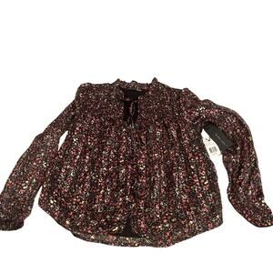 Black Tape Womans Blouse Black And Floral Multi Size XS NWT